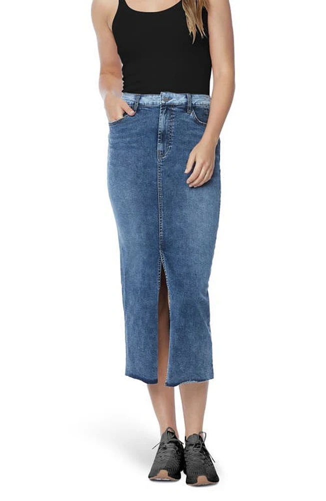 Wash Lab Denim Split Pencil Skirt Tri Blue Dark at Nordstrom,