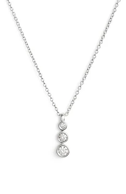 Dana Rebecca Designs Triple Bezel Diamond Pendant Necklace in White Gold at Nordstrom, Size 16 In