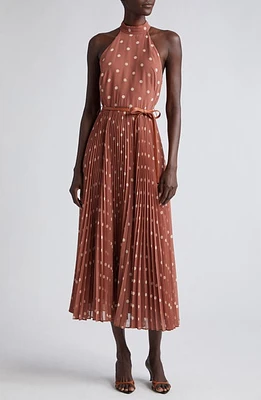 Zimmermann Sunray Picnic Pleated Chiffon Midi Dress at Nordstrom,