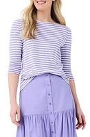 NZT by NIC+ZOE Stripe Boat Neck Cotton T-Shirt Multi at Nordstrom