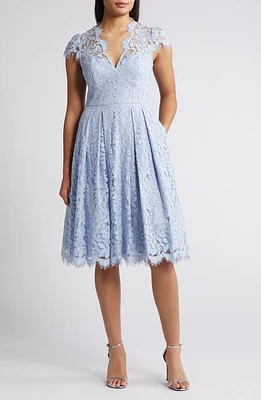 Eliza J Lace Fit & Flare Cocktail Dress Periwinkle at Nordstrom,