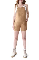 Ingrid & Isabel Tie Strap Maternity Shortalls Cappuccino at Nordstrom,