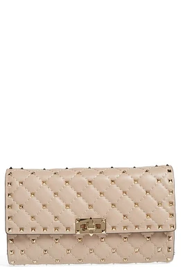 Valentino Garavani Rockstud Matelassé Quilted Leather Crossbody Bag in Poudre at Nordstrom