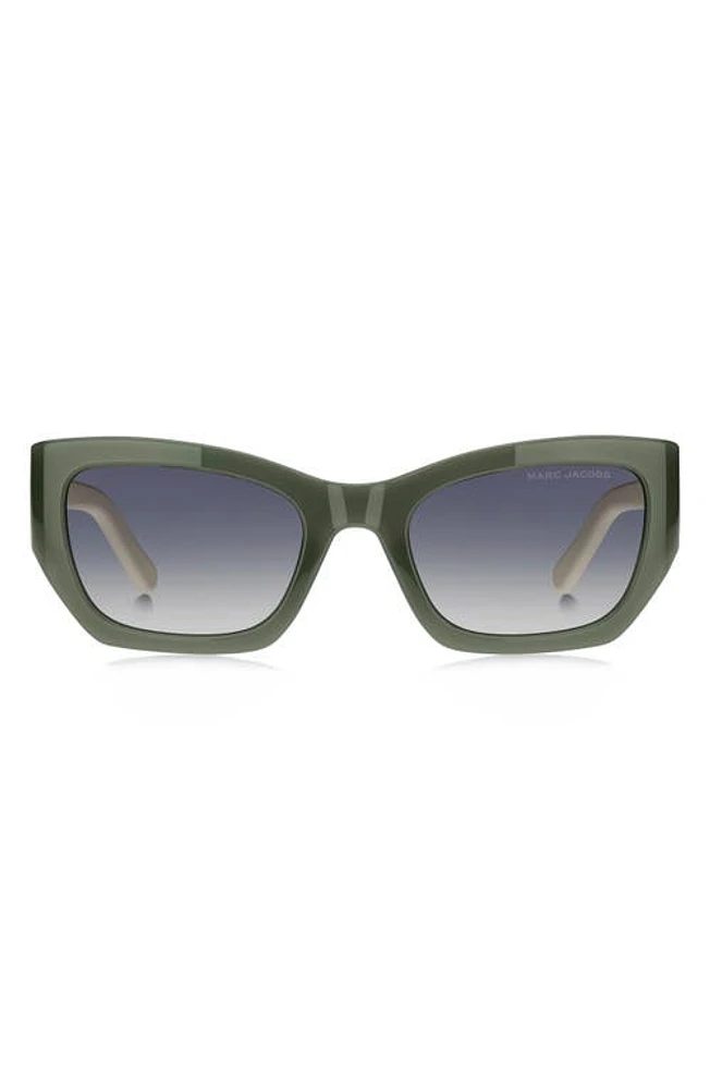 Marc Jacobs 53mm Cat Eye Sunglasses in Green/Grey Shaded Blue at Nordstrom