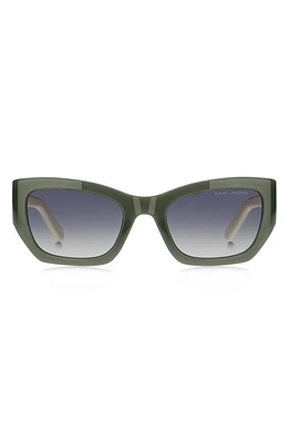 Marc Jacobs 53mm Cat Eye Sunglasses in Green/Grey Shaded Blue at Nordstrom