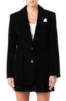 Grey Lab Oversize Velvet Blazer Black at Nordstrom,