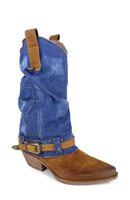 ZIGI Meryem Western Boot Tan Blue D at Nordstrom,