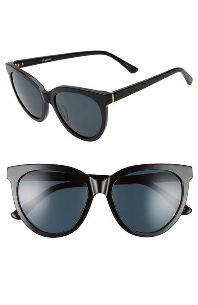 Brightside Beverly 55mm Cat Eye Sunglasses in Black/Grey at Nordstrom