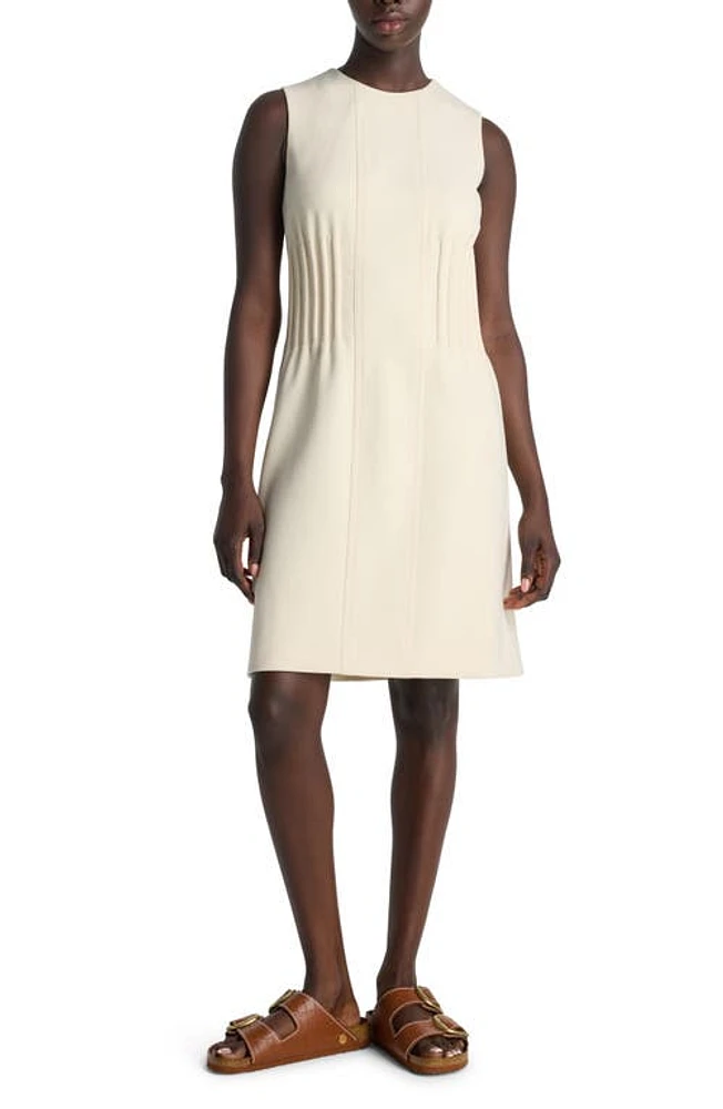 St. John Collection Corset Waist Sleeveless Stretch Crepe Shift Dress Ecru at Nordstrom,