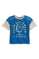 TINY TRIBE Kids' Team Ice Cream Colorblock Cotton Graphic T-Shirt Electric Blue at Nordstrom,