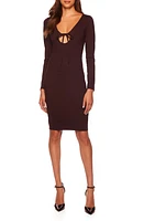 Susana Monaco Tie Cutout Long Sleeve Dress Cabernet at Nordstrom,