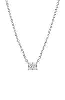 Nadri Modern Luv Small Emerald Cut Cubic Zirconia Pendant Necklace in Rhodium at Nordstrom