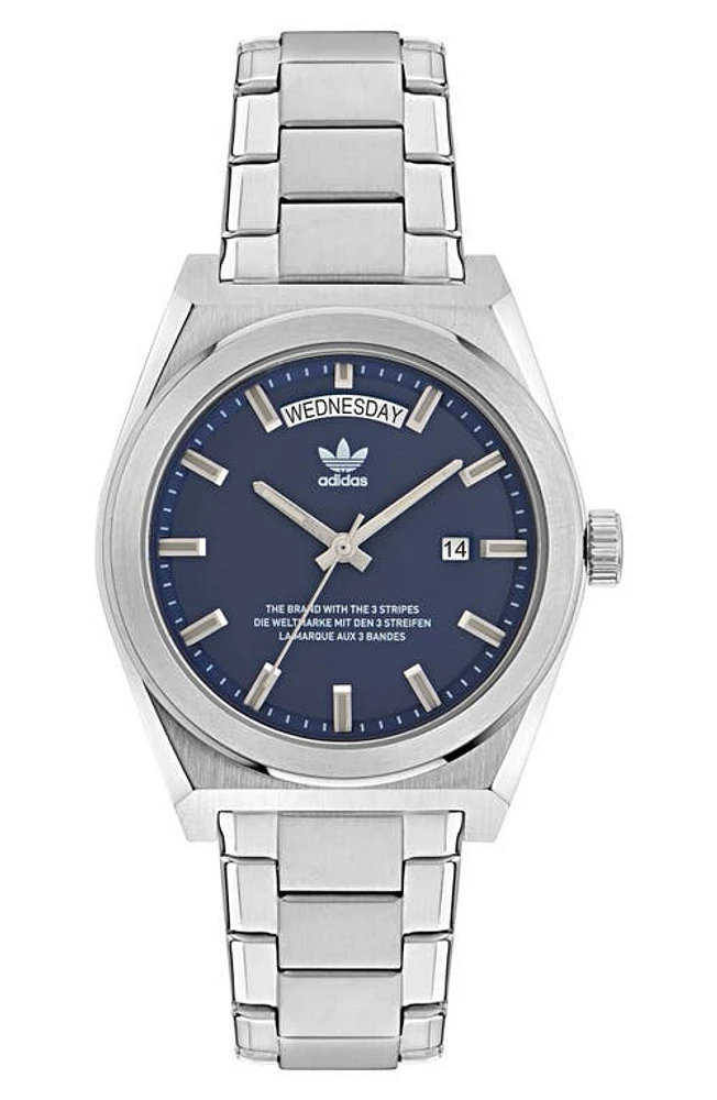 adidas Bracelet Watch in Stainless Steel/Blue at Nordstrom