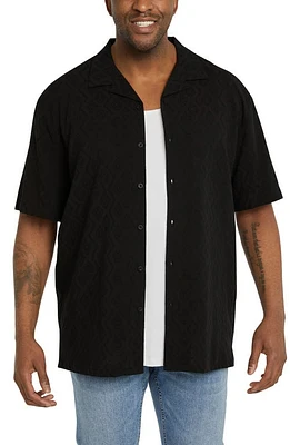 Johnny Bigg San Carlos Relaxed Fit Camp Shirt Black at Nordstrom,