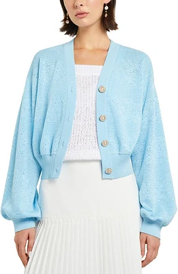 Misook Balloon Sleeve Cardigan Caribbean Mist at Nordstrom,