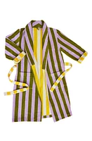 Dusen Dusen Stripe Terry Bathrobe in Sea Stripe at Nordstrom