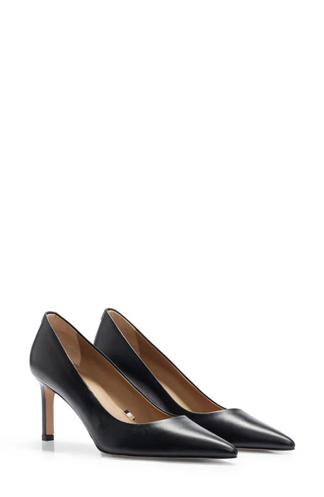 BOSS Janet Pointed Toe Pump Black Leather at Nordstrom,