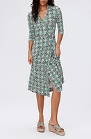 Diane von Furstenberg Abigail Geo Print Silk Wrap Midi Dress Paper Cut Geometric at Nordstrom,