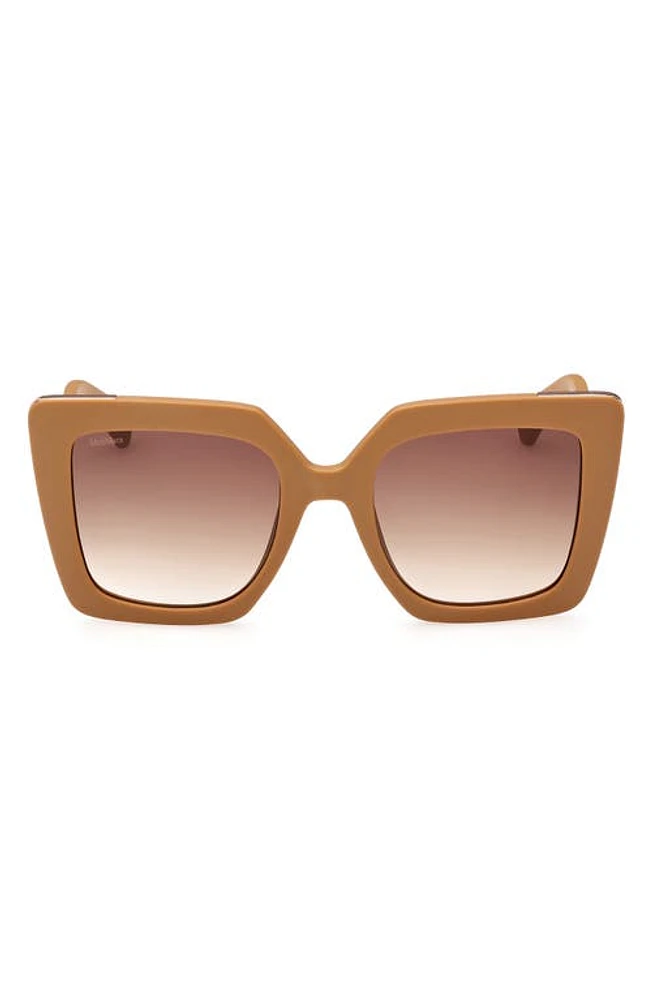 Max Mara Square Sunglasses in Matte Pink /Gradient Brown at Nordstrom