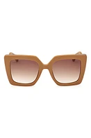 Max Mara Square Sunglasses in Matte Pink /Gradient Brown at Nordstrom