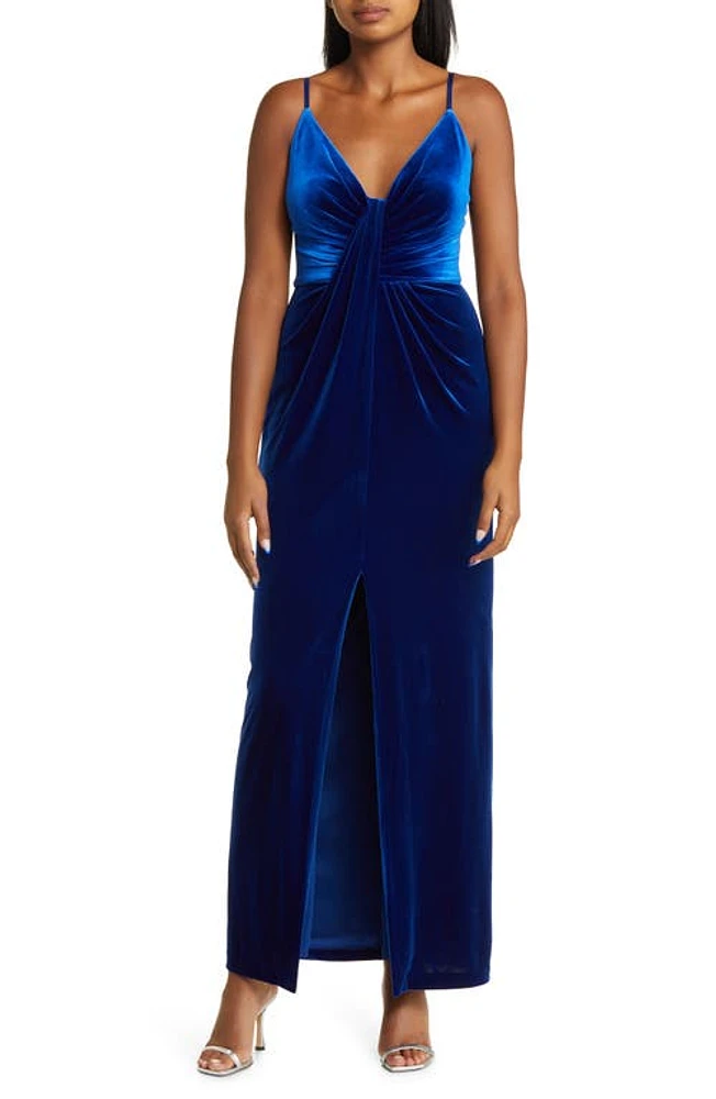 Vince Camuto Draped Velvet Gown in Sapphire at Nordstrom, Size 2