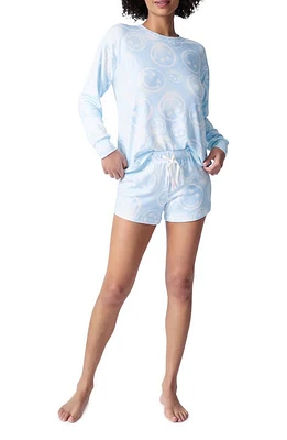 PJ Salvage Happy Days Peachy Pajama Shorts Light Sky at Nordstrom,