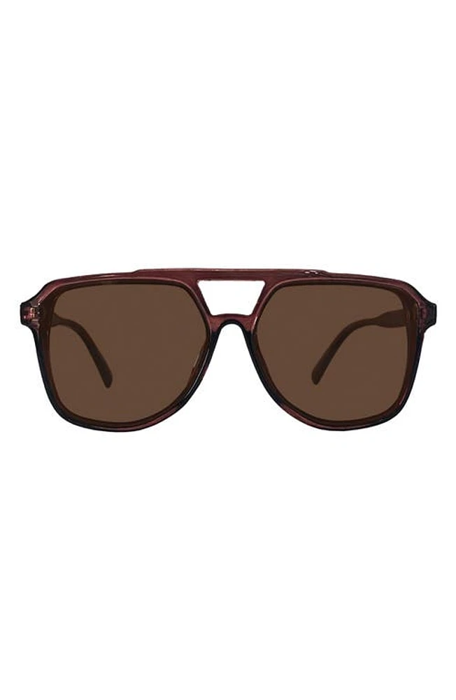 Fifth & Ninth Lagos 58m Polarized Aviator Sunglasses in Maroon/Maroon at Nordstrom