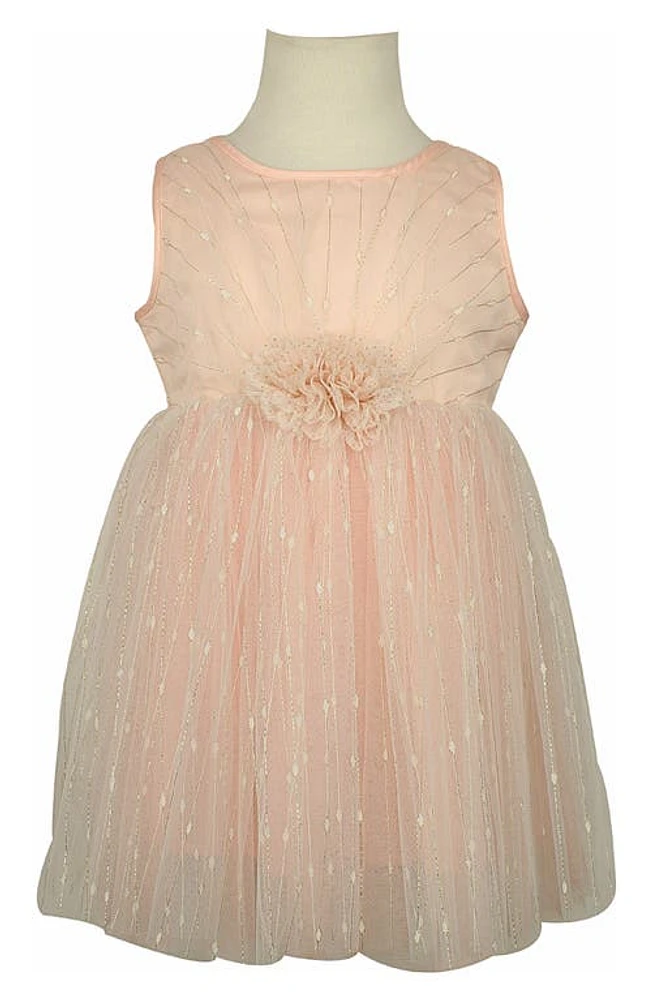 Popatu Metallic Stripe Tulle Party Dress in Dusty Pink at Nordstrom, Size 2T