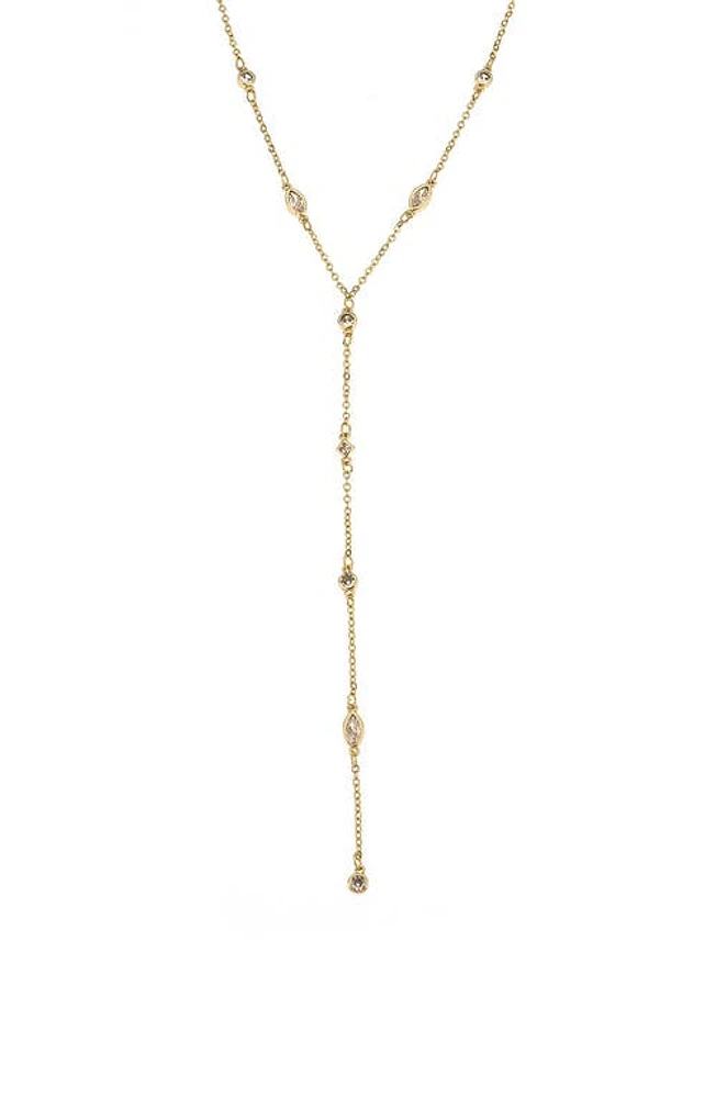 Ettika Dainty Cubic Zirconia Y-Necklace in Gold at Nordstrom