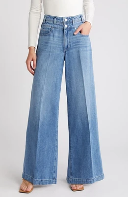 PAIGE Portia Double Waistband Wide Leg Jeans Enzo Distressed at Nordstrom,