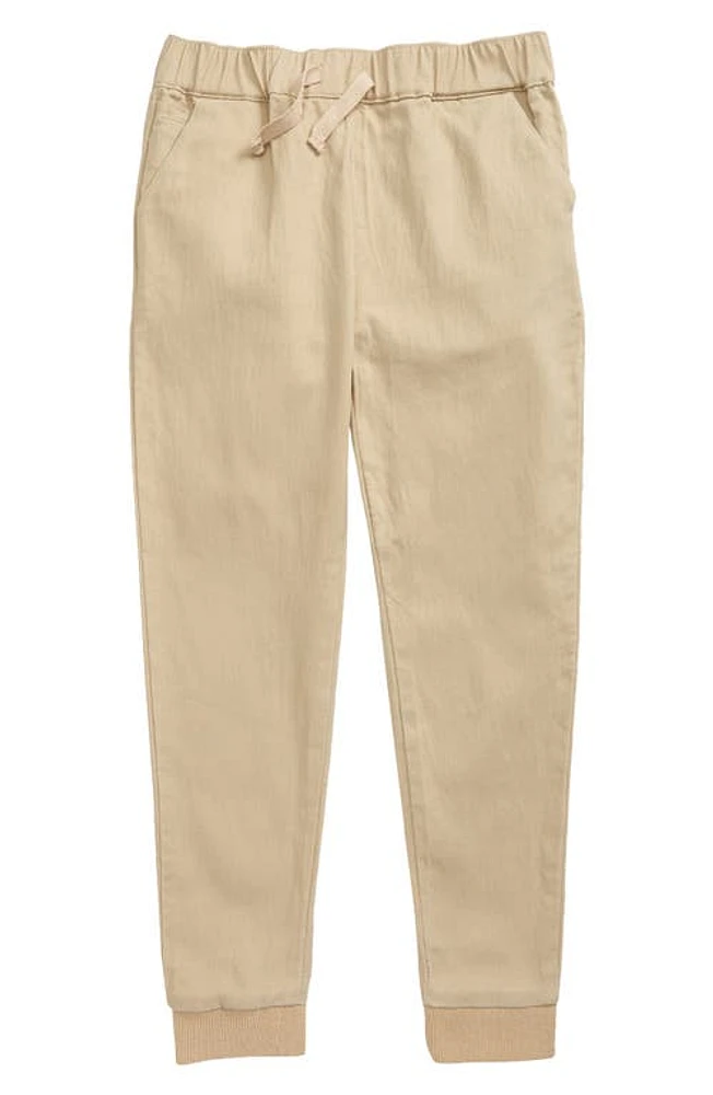 7 For All Mankind Kids' Twill Stretch Joggers in Stone at Nordstrom, Size 4