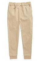 7 For All Mankind Kids' Twill Stretch Joggers in Stone at Nordstrom, Size 4