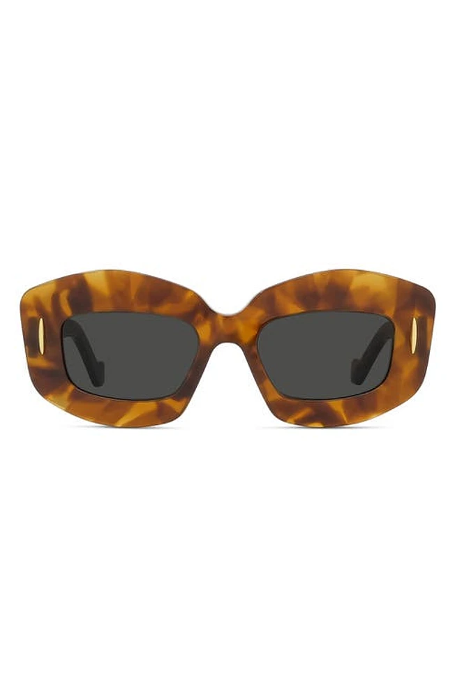 Loewe Silver Screen 49mm Rectangular Sunglasses in Havana at Nordstrom