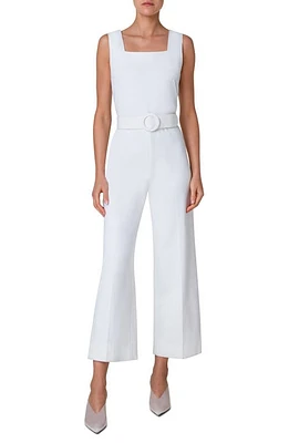 Akris punto Sleeveless Crop Wide Leg Jumpsuit in Cream at Nordstrom, Size 10