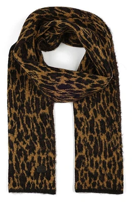 AllSaints Leopard Brushed Jacquard Knit Scarf in Natural Multi at Nordstrom