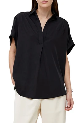 French Connection Popover Crepe Top Blackout at Nordstrom,