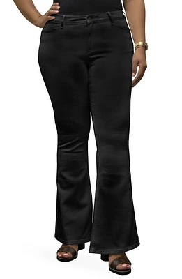 Poetic Justice Kylie Curvy Fit Flare Leg Jeans in Over Dye Black at Nordstrom, Size 18W