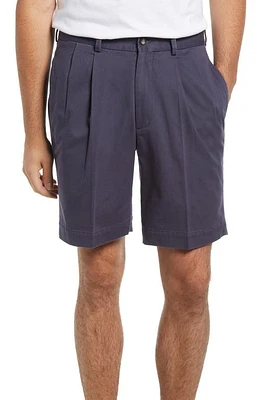 Berle Charleston Khakis Pleated Chino Shorts Navy at Nordstrom,