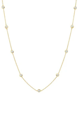 Crislu Cubic Zirconia Bezel Station Necklace in 18Kt Yellow Gold at Nordstrom