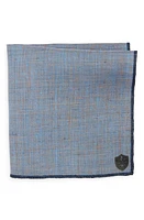 CLIFTON WILSON Crosshatch Linen Pocket Square in Blue at Nordstrom