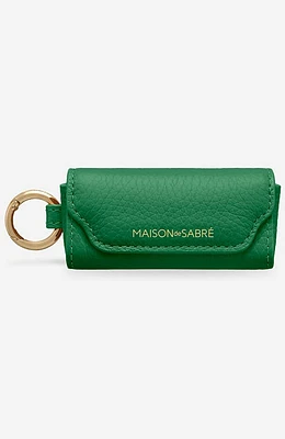 MAISON de SABRÉ Leather Lipstick Charm in Emerald Lily at Nordstrom