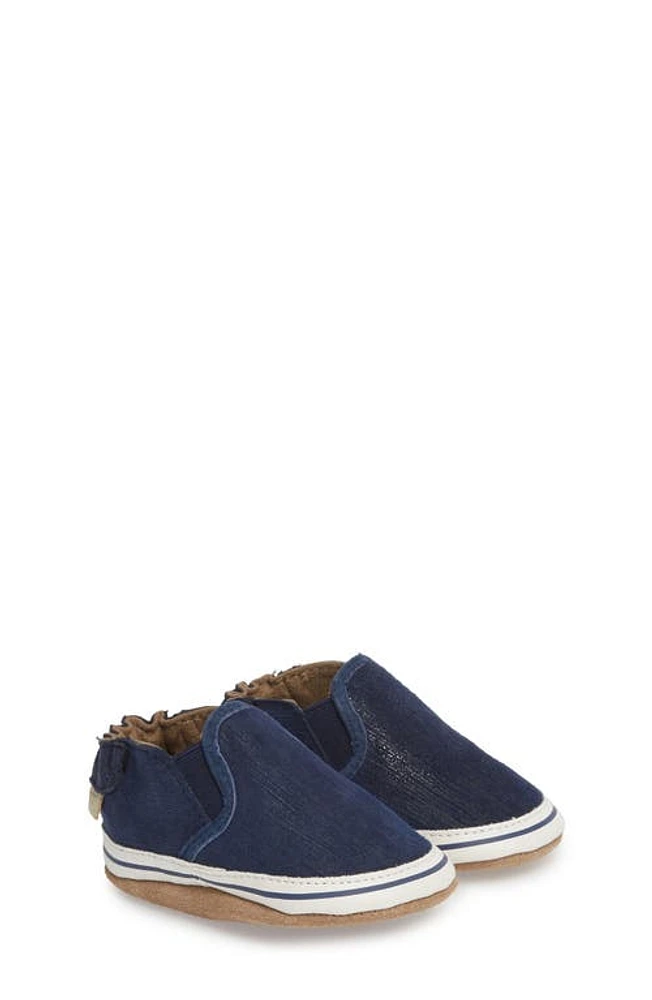 Robeez Liam Slip-On Crib Sneaker Navy at Nordstrom, Months