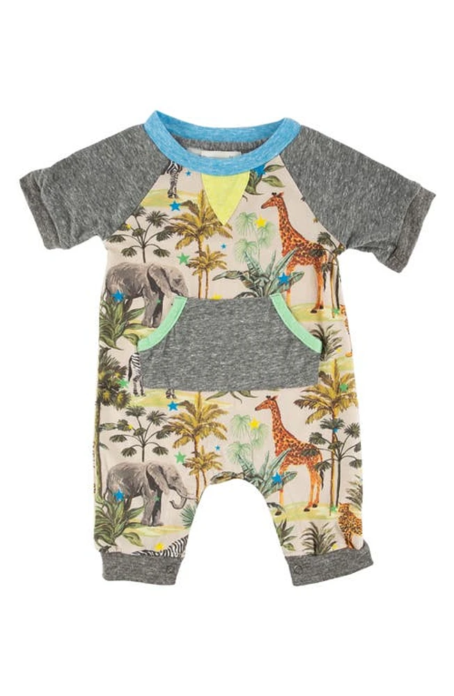 Miki Miette Henry Short Sleeve Romper Safari at Nordstrom,