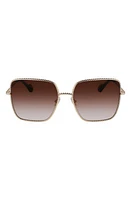 Lanvin Babe 59mm Gradient Square Sunglasses in Gold/Gradient Brown at Nordstrom