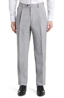 Berle Pleated Tropical Weight Wool Dress Pants Light Grey at Nordstrom,