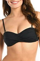 La Blanca Island Goddess Twist Bandeau Bikini Top Black at Nordstrom,