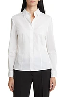 BOSS Bashinah Cotton Blend Blouse Bright White at Nordstrom,