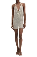 MANGO Crystal Mesh Minidress in Silver at Nordstrom, Size 4