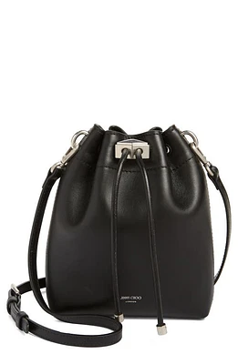 Jimmy Choo Bon Bon Leather Bucket Bag in Black at Nordstrom