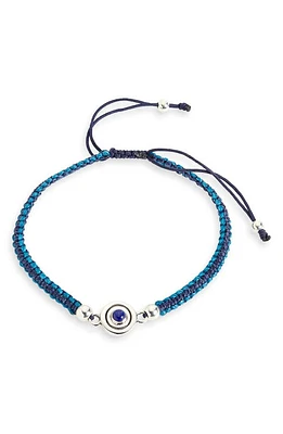 Caputo & Co. Men's Reversible Evil Eye Macramé Bracelet in Blue Topaz Lapis at Nordstrom